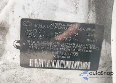 2018 Hyundai Sonata Sel z USA, uszkodzony, nr VIN 5NPE34AF7JH677008